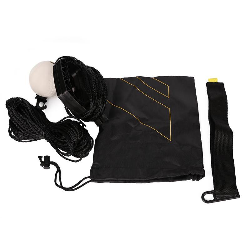 The cords, ball, grips and anchor strap packed beside the carry bag